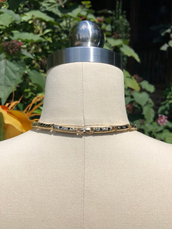 RARE Double Panther Rhinestone Necklace/80’s Rhin… - image 3