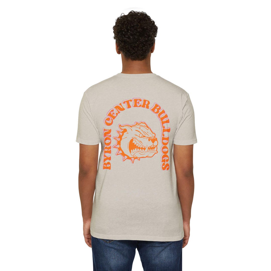 Byron Center Bulldogs Pink and Orange Arch Lettering Unisex CVC Jersey ...