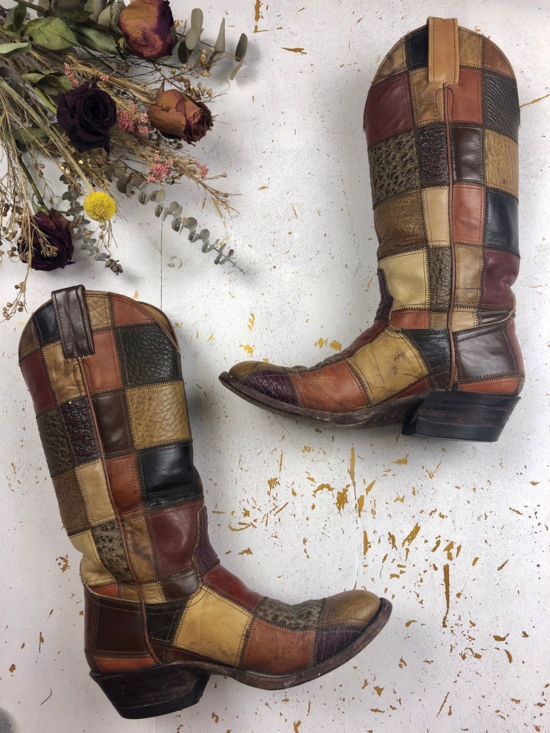 crazy train patchwork boots