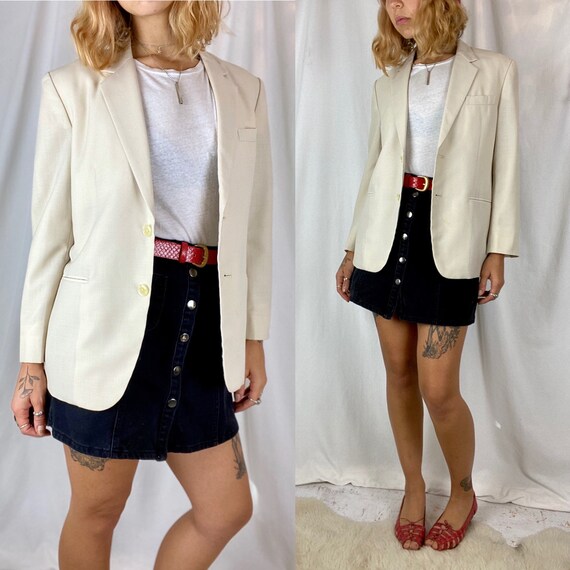 Vintage Boyfriend Blazer | Vintage 90s Off White W