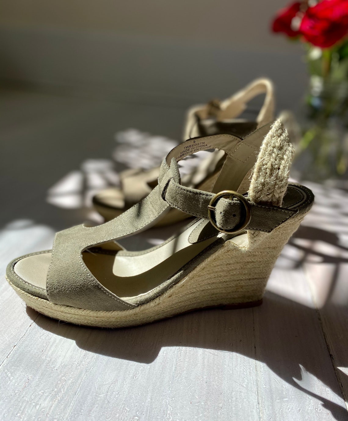 Sage Green Espadrilles size 9 Vintage 90s Y2K Sage Green | Etsy