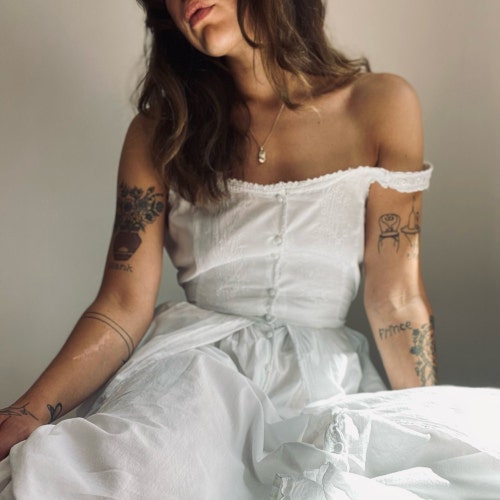 a line linen dress with sleeves textured linen mix wide a-line scoop neck dress (natural) NATURAL / 0