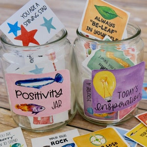 Set di carte sulla gentilezza 4: crea un barattolo di incoraggiamento e positività con messaggi di gentilezza ispiratori