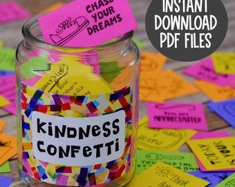 Kindness Confetti Cards: Inspirational Affirmations (PDF Download)