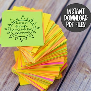 Mensajes inspiradores de Rays of Kindness - Ink Friendly - Acto intencional de bondad - Notas para la lonchera - Tarjetas de bondad