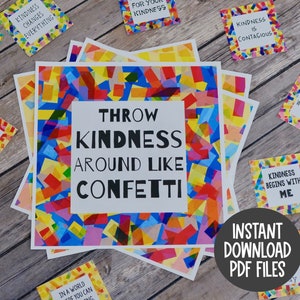 Klassenzimmer Dekoration, Kindness Poster und Karte, Digitaldruck,Inspirierende Kindness Zitate Kindness Club, Kindness Matters,pinnwand