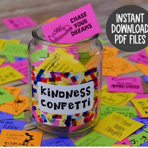 Kindness Confetti® Inspirational Cards Set 1 Kindness Cards Spread Kindness Be Kind Printable Cards Acts of Kindness image 1