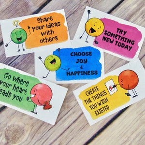 Kindness Dots Notizen und Karten Lunch Box Notizen | Inspirierende Ermutigungsbotschaften - Set 1 - Kindness Club, Freundlichkeitskarten für Kinder