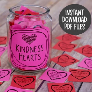 Kindness Hearts Biglietti di ispirazione, biglietti di gentilezza, messaggi positivi, biglietti per il pranzo, regalo di San Valentino, pacco regalo di San Valentino