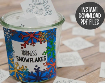 Printable Kindness Snowflake Cards, Winter Kindness Encouragement Cards, Lunch Box Note, Kindness Club, Inspirational Notes,Kindness Matters