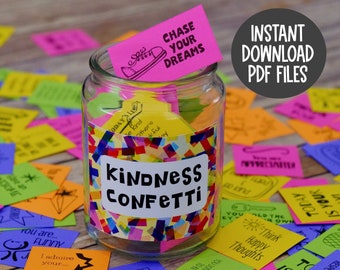 Kindness Confetti® Inspirational Cards Set 1 - Kindness Cards - Spread Kindness - Be Kind Printable Cards  - Acts of Kindness