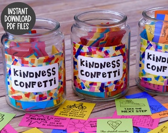 Printable Kindness Confetti®, over 300 Inspirational Cards Spreading Kindness, RAOK Cards, Kindness Project, Kindness Club, Kindness Matters