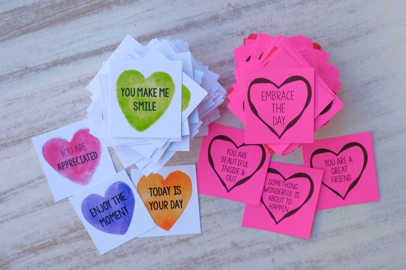Kindness Hearts Inspirational Cards Printable | Etsy