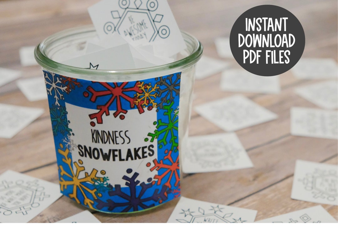 Printable Kindness Snowflake Cards, Winter Kindness Encouragement Cards ...
