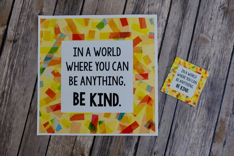 Printable Kindness Posters and Cards Digital Prints Etsy