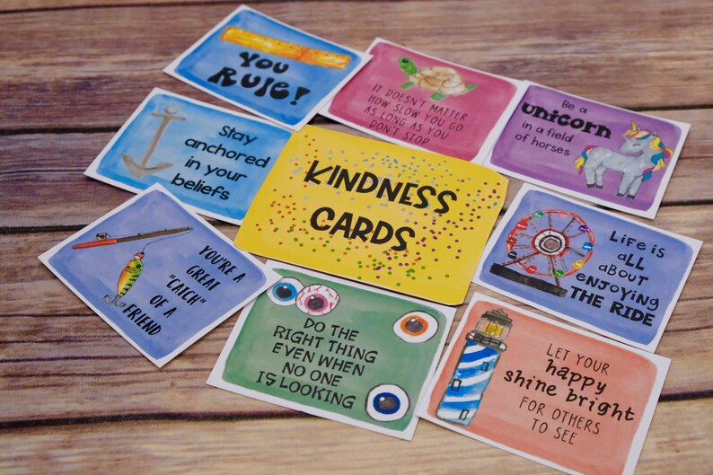 Printable Kindness Cards and Lunch Box Notes 4 Set BUNDLE for Etsy