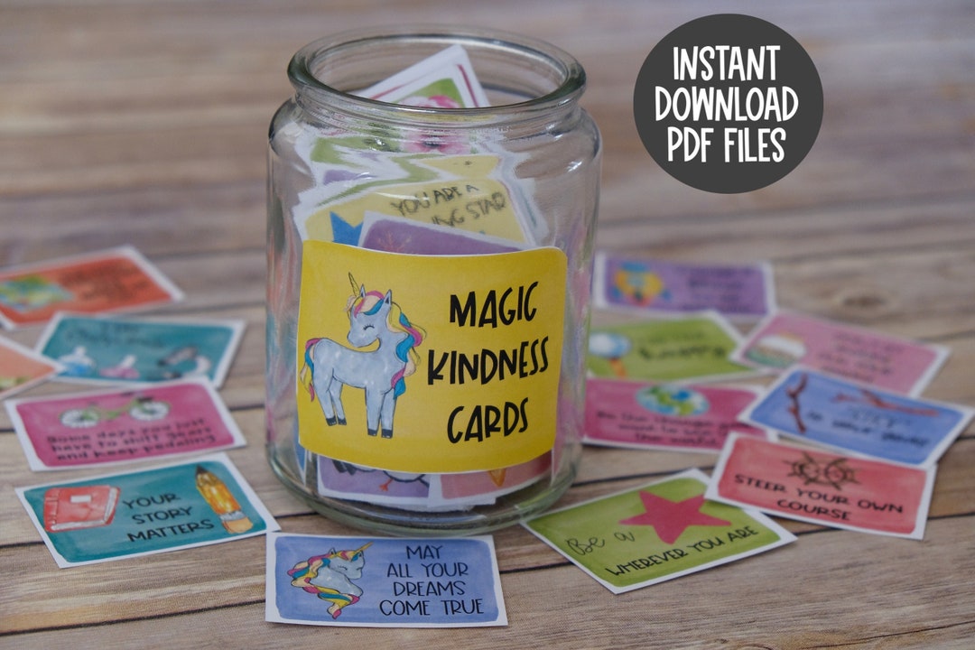 Kindness Cards Set 4: Make a Jar of Positivity With - Etsy
