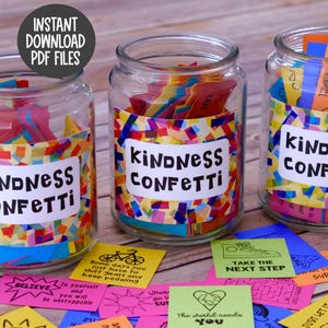 Confeti de bondad imprimible, más de 300 tarjetas inspiradoras para difundir la bondad, tarjetas RAOK, proyecto de bondad, club de bondad, la bondad es importante