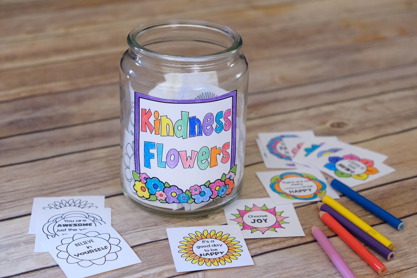 Positive Message Craft Kindness Flower Cards: Inspirational Messages, DIY Crafts (digital ...