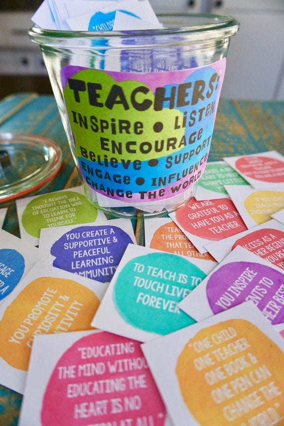 Teacher Appreciation Gift Kindness Cards End of School Etsy