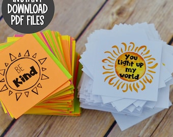 Kindness Cards Bundle: Inspirational Messages, Lunch Box Notes (DIY Printable)