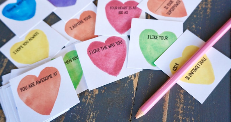 Schede di affermazione Kindness Hearts: bigliettini stampabili per il pranzo (PDF) immagine 3