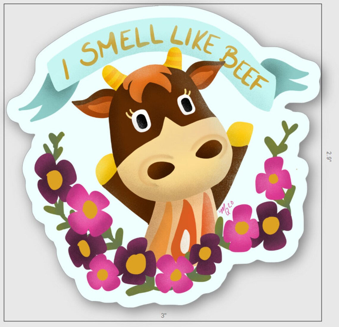 Die Cut ACNH Patty Sticker PREORDER Etsy