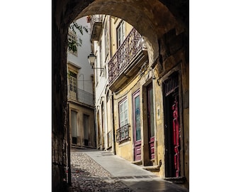 Bogen, Straße, Coimbra,Portugal.Versandkostenfrei- Kanada-USA! Vertikal, Kunstfotografie, Kunstfotografie, Wandkunst, Dekorative Kunst, Druck, Wanddekor.