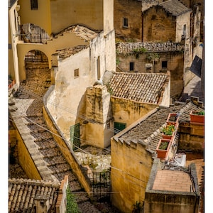 Stairs,Matera, Italy, Art photography,Wall art, Decorative art, print, wall decor, travel, photograph, Italian village, ancient village.