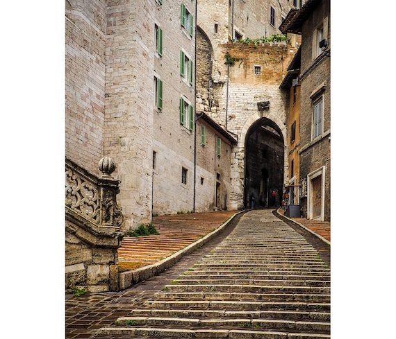 Stairway, Perugia, Italy. Art photography, Wall art, Decorative art, wall decor, architecture, print, travel, Italian village.