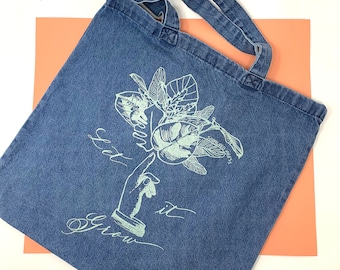 Let it Grow Denim Tote Bag