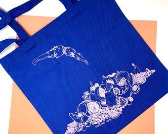 Fruit Diver Royal Blue Tote Bag