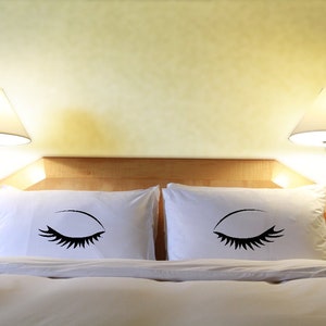 Eyelash Head Pillow Case - Set of Two Pillow Case - Pillows Not Included