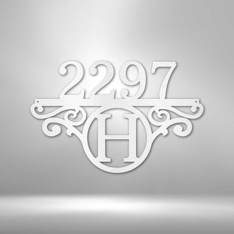 Initial Address Monogram - Steel Sign - Etsy