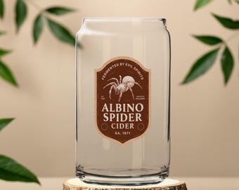 Vintage Halloween Alcohol-Themed Glass | 6 Different Retro Label Designs | Gift for Halloween, Birthdays & Anniversaries