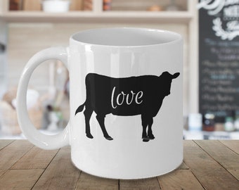 Cow ceramic mug / coffee mugs with cows / cow mug for women