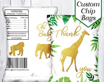 Safari Chip Bags | Animal Safari | Wild One | Safari Birthday | Safari Baby Shower | Safari Party Favors | Wild One Party Favors | Printable