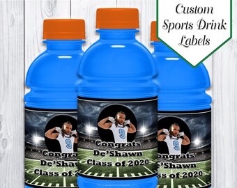 Football Sports Bottle Labels | Football Birthday Party | Bottle Labels | Football Party Favors | Sports Party | Class of 2024 | Printable