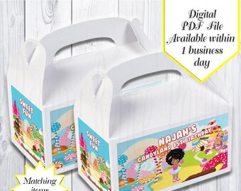 Candyland Theme Gable Boxes | Candyland Party | Candyland Birthday | Candyland Favor | Candyland | Candyland Favor Box | Candyland Printable