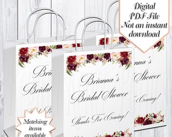 Floral Gift Bags | Floral Bridal Shower | Floral Birthday Party | Floral Party Favors | Floral Party Gifts | Floral Printable | Floral Theme