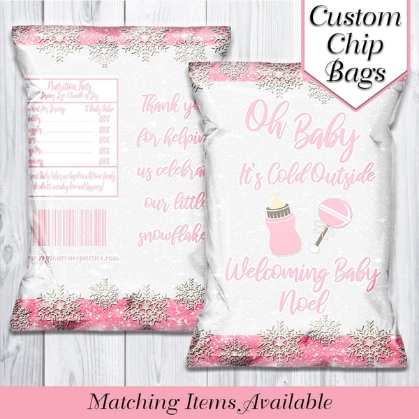 Oh Baby It's Cold Outside Chip Bags | Baby Shower Favors | One-Derland Party Favors | Winter Party Favors | Snowflake Chip Bags | Printable