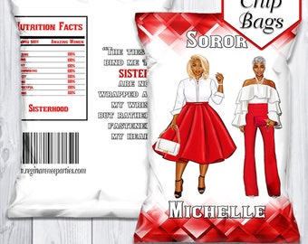 Sisterhood Theme Chip Bags | Sisterhood Chip Bags | Sorority Chip Bags | Favor Bag | Sorority Favors | Sorority Gifts | Party Printables