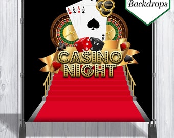 Casino Night Backdrop | Casino Night Banner | Card Party | Poker Party | Casino Birthday Party | Casino Party Supplies | Printed | Printable