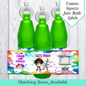 Paint Party Squeeze Juice Bottle Labels | Paint Theme Birthday Party | Paint Party Favors | Juice Labels | Art Party| Printable | Digital