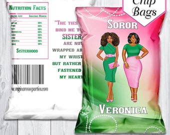 Sisterhood Theme Chip Bags | Sisterhood Chip Bags | Sorority Chip Bags | Favor Bags | Treat Bags | Sorority | Sorority Gifts | Printable