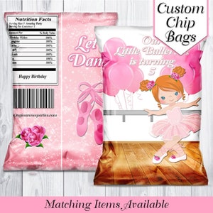 Ballerina Chip Bags | Ballerina Birthday Party | Ballerina Party Favors | Ballerina Treat Bags | Ballerina Favor Bags | Printable | Digital