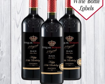 Stellar Woman Wine Bottle Labels | Wine Labels | Custom Labels | Wine Gifts | Birthday Gifts | Wedding Gift | Bridal Shower Gift | Printable