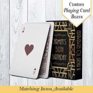 Great Gatsby Playing Cards Box | Great Gatsby Party | The Great Gatsby Birthday | Great Gatsby Party Favors | Card Box Favors | Printable