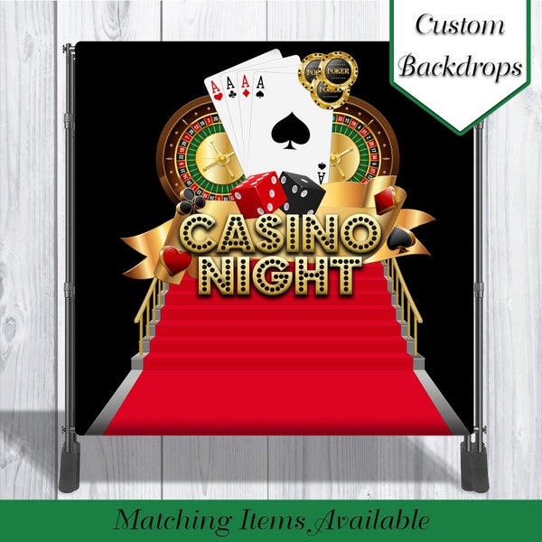 Casino Night Backdrop | Casino Night Banner | Card Party | Poker Party | Casino Birthday Party | Casino Party Supplies | Printed | Printable