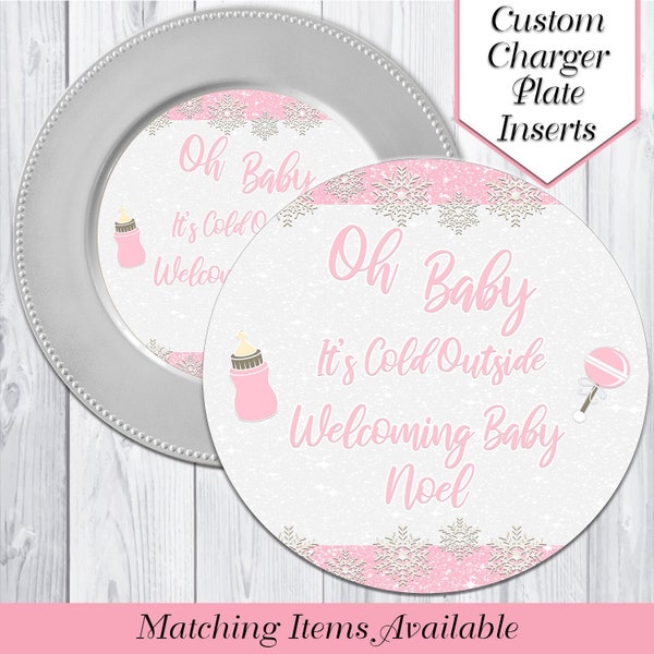 Oh Baby It's Cold Outside Charger Plate Inserts | Snowflake Baby Shower | One-Derland Party | 1st Birthday | Snowflake Printables | Digital